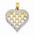 14k Gold & Rhodium Diamond-cut Heart pendant, Beautiful Pendants for Necklace