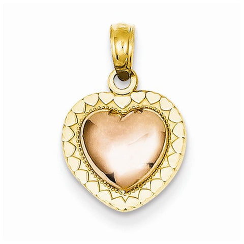 14k Gold Two-tone Heart Pendant, Pendants for Necklace
