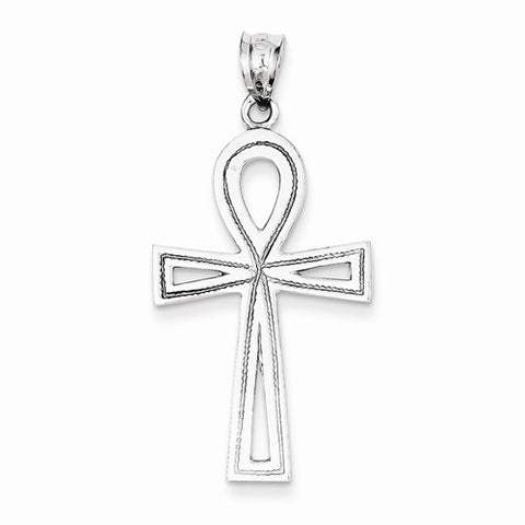 14k White Gold Ankh Cross pendant, Delightful Pendants for Necklace