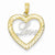 14k Gold & Rhodium Love Inside Heart Pendant, Pendants for Necklace