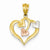 14k Gold Two-Tone & Rhodium Hearts Pendant, Pendants for Necklace