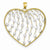 14k Gold & Rhodium D/C Circles Heart Pendant, Pendants for Necklace