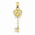 14k Gold Diamond-cut Key Pendant, Pendants for Necklace