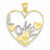 14k Gold & Rhodium Love and Floating Hearts Pendant, Pendants for Necklace