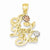14k Gold Tri-Color I Love You Pendant, Pendants for Necklace