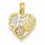 14k Gold Two-tone #1 Wife in Heart with Rose Pendant, Pendants for Necklace