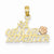 14k Gold Two-tone #1 Granddaughter with Flower Pendant, Pendants for Necklace