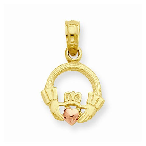14k Gold Two-tone Claddagh pendant, Lovely Pendants for Necklace