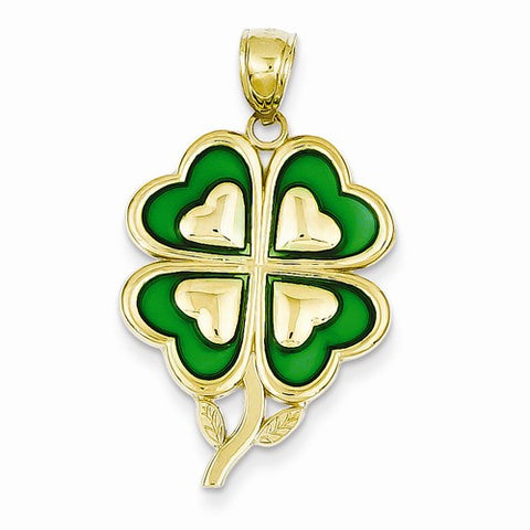 14k Gold 4-Leaf Clover Pendant, Pendants for Necklace