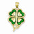 14k Gold 4-Leaf Clover Pendant, Pendants for Necklace