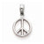 14k White Gold 3-D Large Peace Symbol Pendant, Pendants for Necklace