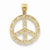 14k Gold Filigree Peace Sign pendant, Alluring Pendants for Necklace