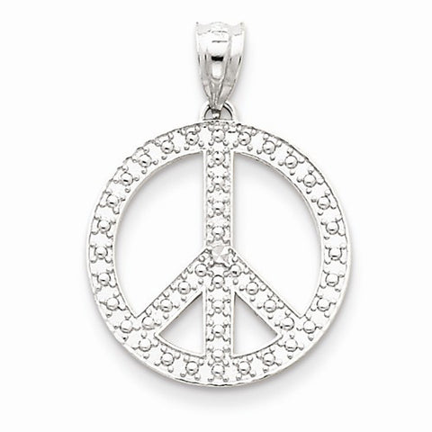 14k Gold White Peace Symbol Pendant, Pendants for Necklace