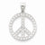 14k Gold White Peace Symbol Pendant, Pendants for Necklace