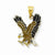 14k Gold Small Enameled Eagle Pendant, Pendants for Necklace