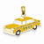 14k Gold Yellow Enameled Taxi Pendant, Pendants for Necklace