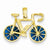 14k Gold 3-D Blue Translucent Acrylic Bicycle Pendant, Pendants for Necklace