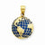 14k Gold Blue Translucent Acrylic Globe Pendant, Pendants for Necklace