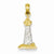 14k Gold & Rhodium 3-D Cape Hatteras Lighthouse Pendant, Pendants for Necklace