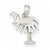 14k White Gold Small Charleston Palm Tree with Moon Pendant, Pendants for Necklace