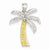 14k Gold Two-tone Palm Tree Pendant, Pendants for Necklace