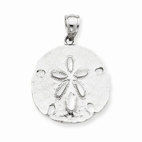14k White Gold Sand Dollar pendant, Delightful Pendants for Necklace