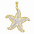 14k Gold & Rhodium Starfish Chain Slide Pendant, Pendants for Necklace