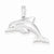 14k White Gold 3-D Puffed Dolphin Pendant, Pendants for Necklace