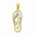 14k Gold Two-tone Starfish Flip-Flop Pendant, Pendants for Necklace