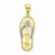 14k Gold Two-tone Triple Sea Turtle Flip-Flop Pendant, Pendants for Necklace