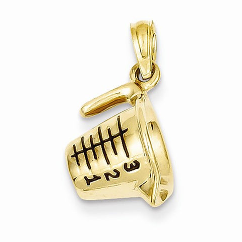 14k Gold 3-D Black Enameled Measuring Cup Pendant, Pendants for Necklace