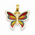 14k Gold Enameled Wings Butterfly Pendant, Pendants for Necklace