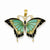 14k Gold Aqua Stained Glass Wings Butterfly Pendant, Pendants for Necklace