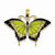 14k Gold Green Stained Glass Wings Butterfly Pendant, Pendants for Necklace