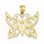 14k Gold Polished Butterfly Pendant, Pendants for Necklace