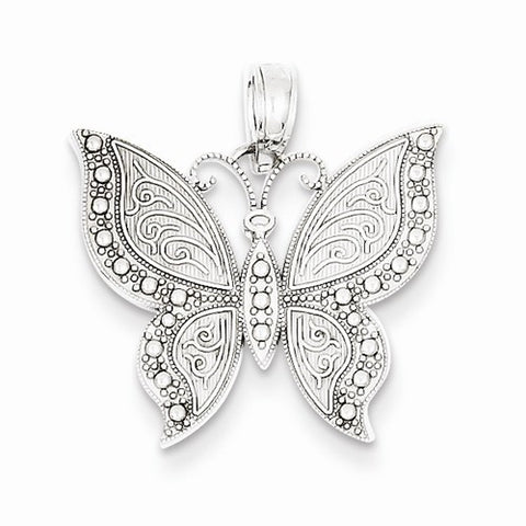 14k White Gold Butterfly Pendant, Pendants for Necklace