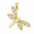 14k Gold & Rhodium Filigree Dragonfly Pendant, Pendants for Necklace