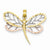14k Gold Two-tone & Rhodium Dragonfly Pendant, Pendants for Necklace
