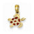 14k Gold Brown Enameled Shell Sea Turtle Pendant, Pendants for Necklace