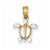 14k Gold & Rhodium Cut-out Sea Turtle Pendant, Pendants for Necklace