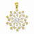 14k Gold & Rhodium Diamond-cut Starburst Snowflake Pendant, Pendants for Necklace