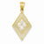 14k Gold Two-tone Diamond-cut Marquee Pendant, Pendants for Necklace