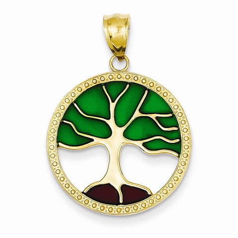 14k Gold Enameled Tree of Life Pendant, Pendants for Necklace