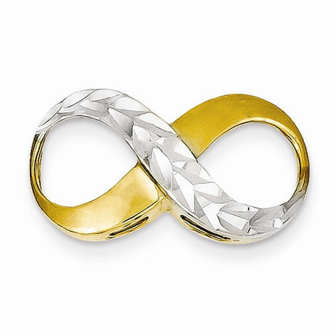 14k Gold & Rhodium Diamond-cut Infinity Slide Pendant, Pendants for Necklace