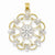 14k Gold & Rhodium Starburst Pendant, Pendants for Necklace