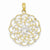 14k Gold & Rhodium Diamond-cut Filigree Scalloped Edged Pendant, Pendants for Necklace
