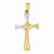 14k Gold w/Rhodium Fancy Cross Pendant, Pendants for Necklace