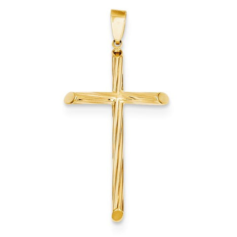 14k Gold Fancy Textured Cross Pendant, Pendants for Necklace