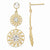 14k Yellow Gold Rhodium Diamond-cut Filigree Medallion Drop Post Earrings