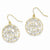 14k Yellow Gold Rhodium Diamond-cut Filigree Circle Wire Earrings